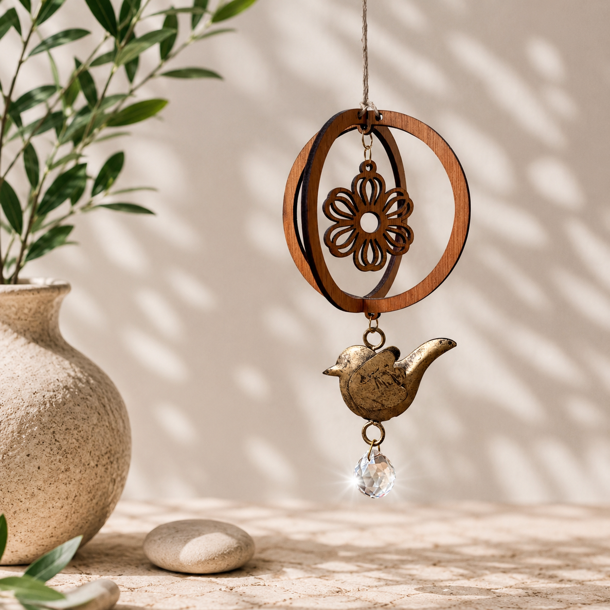 Rustic Bird Windspinner Suncatcher