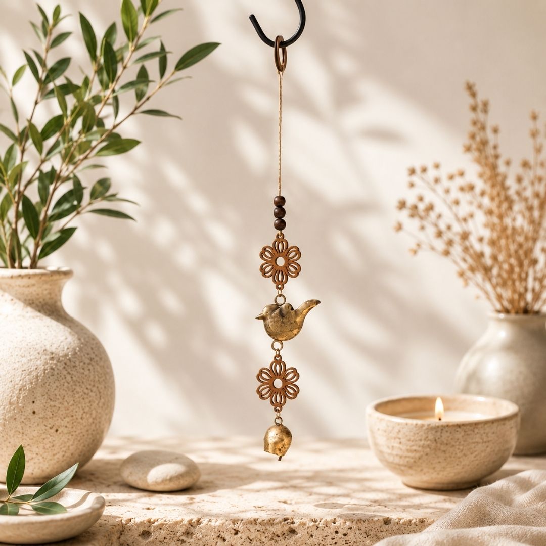 Rustic Bird & Daisy Windchime